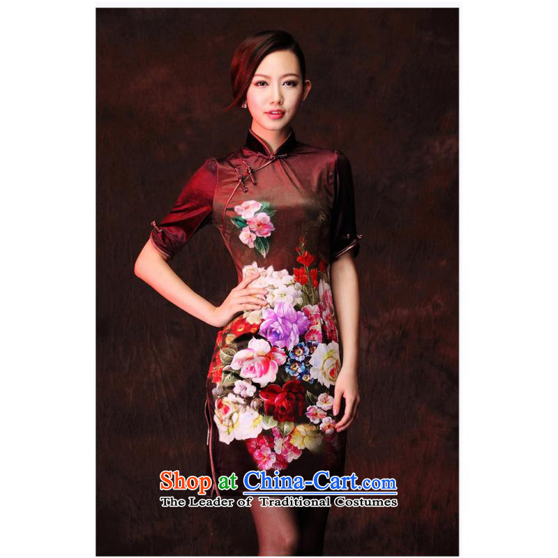 The spring of the year 2015 may also spread new product improvement and Stylish retro-cashmere stamp daily short of qipao in Figure cuff?XXL