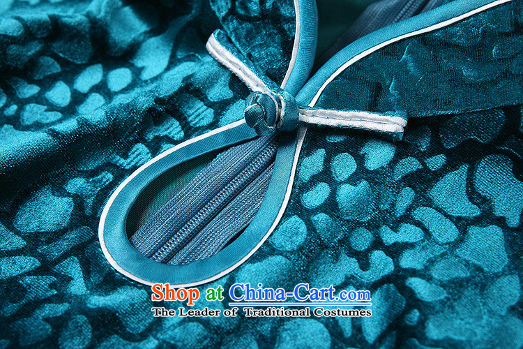 2015 new women's Stylish retro low on improved Ms.'s day-to-day long qipao QF141026 scouring pads lake blue S picture, prices, brand platters! The elections are supplied in the national character of distribution, so action, buy now enjoy more preferential! As soon as possible.