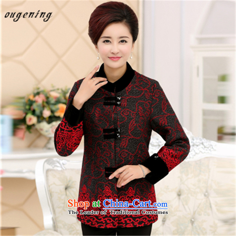 The name of the 2015 autumn of the OSCE in the new age of ethnic women's gross? Tang dynasty load mother coat collar long-sleeve sweater with the red 2XL, Grandma Europe (ougening lemonade Grid) , , , shopping on the Internet