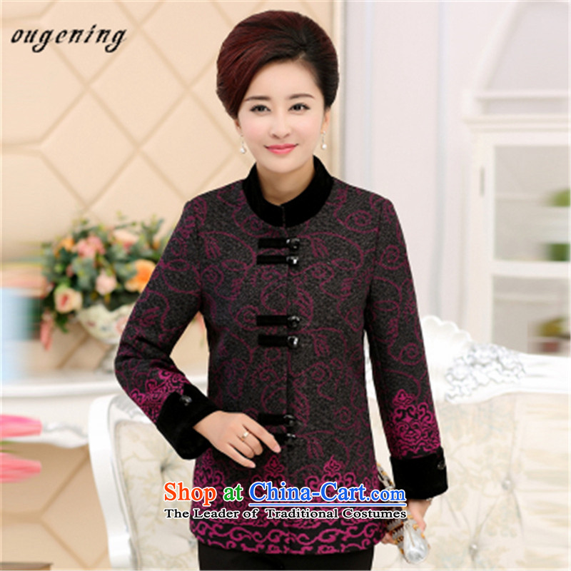 The name of the 2015 autumn of the OSCE in the new age of ethnic women's gross? Tang dynasty load mother coat collar long-sleeve sweater with the red 2XL, Grandma Europe (ougening lemonade Grid) , , , shopping on the Internet