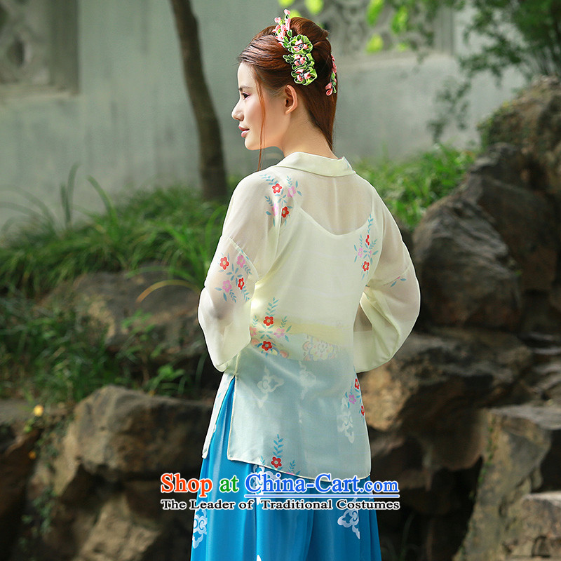 Fresh daily traditional woman arts Han-improved chest you can multi-select attributes by using the Cut leading craftsmen skirt costume improved Han-sub of the girl child performances also featured a lapel pins with blue uniforms miss fairies leading craft