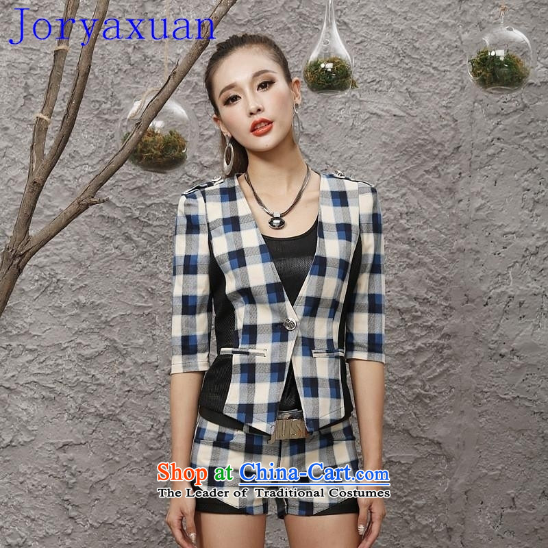Deloitte Touche Tohmatsu sunny autumn 2015 a new shop in a small jacket female Korean Sau San video thin checked shorts stylish sets of picture color S Cheuk-yan xuan ya (joryaxuan) , , , shopping on the Internet