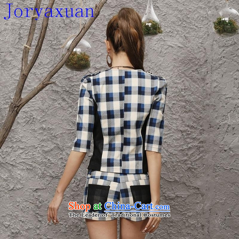 Deloitte Touche Tohmatsu sunny autumn 2015 a new shop in a small jacket female Korean Sau San video thin checked shorts stylish sets of picture color S Cheuk-yan xuan ya (joryaxuan) , , , shopping on the Internet