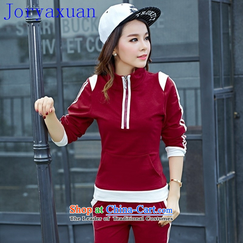 Deloitte Touche Tohmatsu sunny autumn 2015 a new shop) Ms. leisure wears sports wear Korean female Cardigan Sau San larger bourdeaux XXXXL, Cheuk-yan xuan ya (joryaxuan) , , , shopping on the Internet