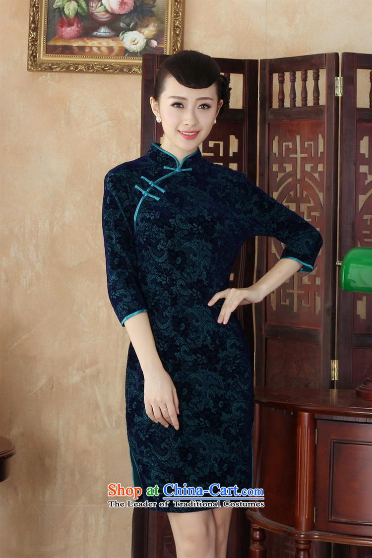 September Girl Store * New solid gold velour new retro in style qipao daily short long-sleeved SRZX0001) M picture, prices, brand platters! The elections are supplied in the national character of distribution, so action, buy now enjoy more preferential! As soon as possible.