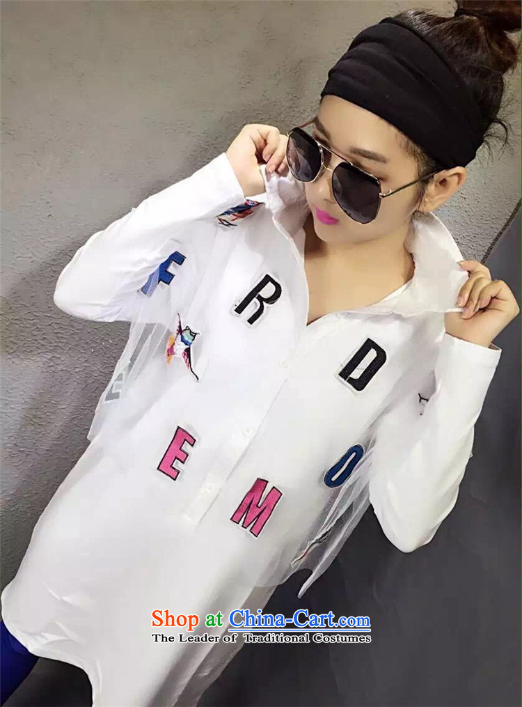 Mano-hwan won women 2015 Autumn edition new products t-shirt spell lace letters long-sleeved T-shirt, long white L picture, prices, brand platters! The elections are supplied in the national character of distribution, so action, buy now enjoy more preferential! As soon as possible.