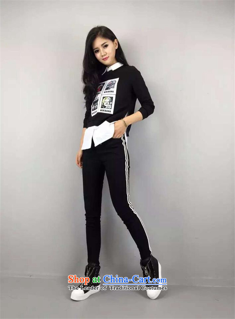 Mano-hwan's European Women 2015 Autumn site new shirt + long-sleeved sweater irregular stylish two piece black S picture, prices, brand platters! The elections are supplied in the national character of distribution, so action, buy now enjoy more preferential! As soon as possible.