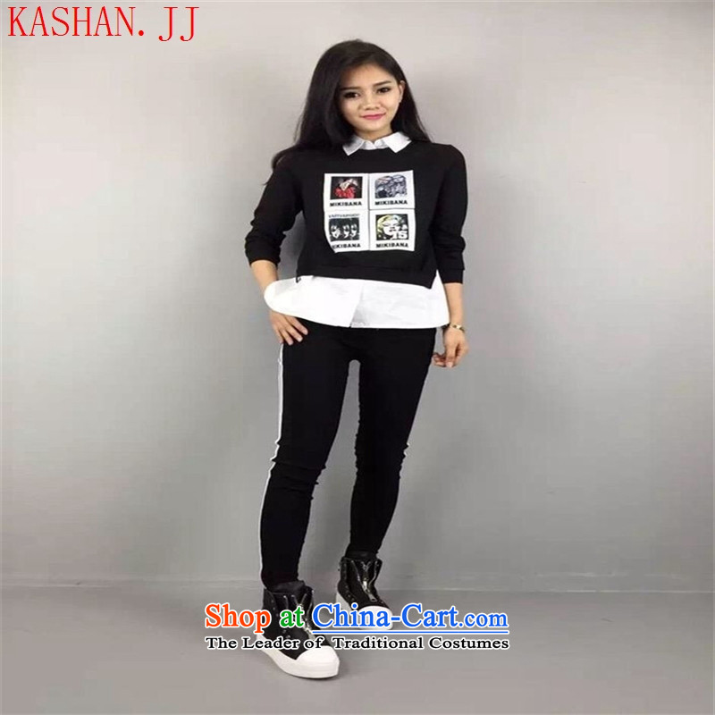 Mano-hwan's European Women 2015 Autumn site new shirt + long-sleeved sweater irregular stylish two piece black S Card (KASHAN.JJ bandying Susan Sarandon) , , , shopping on the Internet