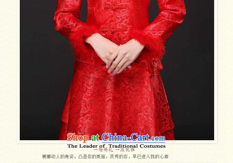 The bride cheongsam dress tslyzm wedding dress bows Service, 2015 New autumn and winter back door onto a long-sleeved Sau San Mao for Tang Women's clothes autumn red XXL picture, prices, brand platters! The elections are supplied in the national character of distribution, so action, buy now enjoy more preferential! As soon as possible.