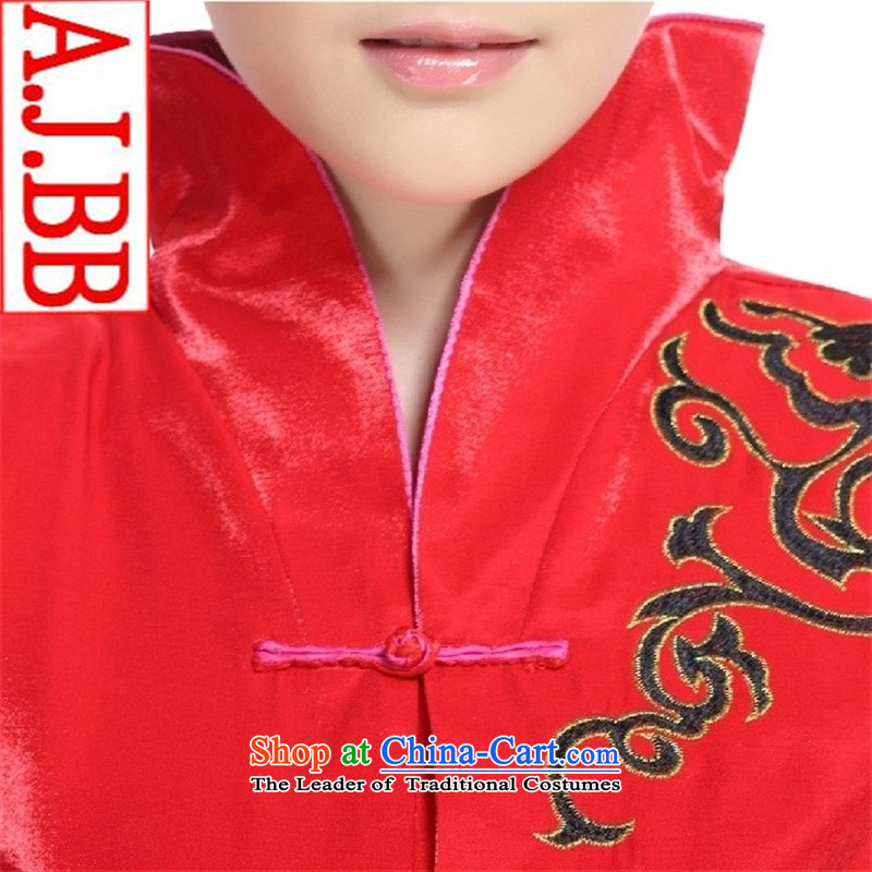 The Black Butterfly Hotel reception tea ARTS UNIFORM long-sleeved T-shirt Tang Chinese autumn and winter coats female Red (T-shirt) XXL,A.J.BB,,, shopping on the Internet