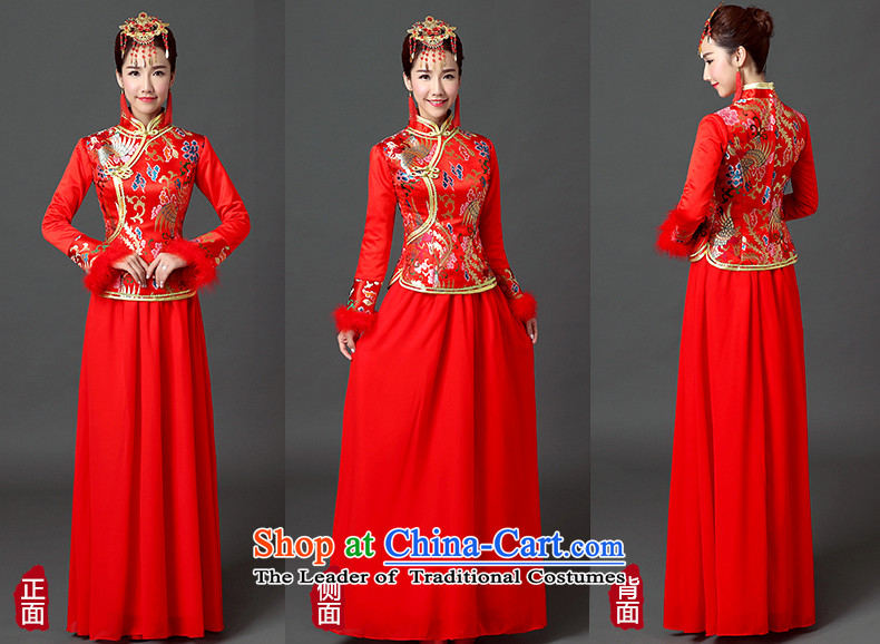Rain-sang yi 2015 winter new dresses retro chinese red color long marriages cheongsam long-sleeved clothing QP562 bows red XL Photo, prices, brand platters! The elections are supplied in the national character of distribution, so action, buy now enjoy more preferential! As soon as possible.