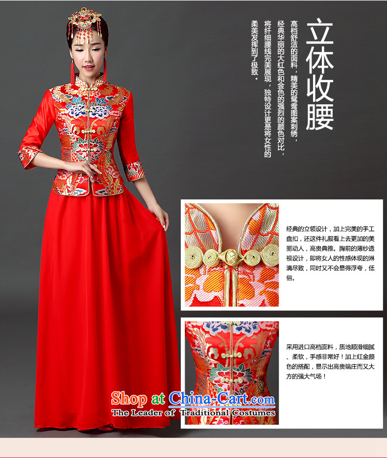 Rain-sang yi 2015 autumn and winter new wedding dresses long retro red Chinese qipao collar marriages bows services QP560 RED S picture, prices, brand platters! The elections are supplied in the national character of distribution, so action, buy now enjoy more preferential! As soon as possible.