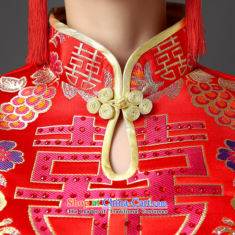Rain-sang yi 2015 autumn and winter dinner wedding new red long thick bride retro embroidery qipao bows QP553 marriage Services 7) S, rain-sleeved clothing is , , , shopping on the Internet