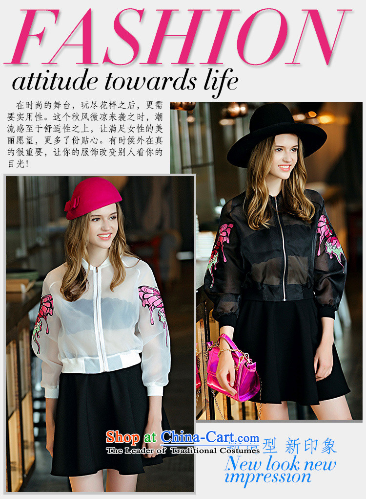 Deloitte Touche Tohmatsu sunny autumn 2015 New Shop Western Couture fashion the yarn embroidered jacket coat big butterfly small black black L picture, prices, brand platters! The elections are supplied in the national character of distribution, so action, buy now enjoy more preferential! As soon as possible.