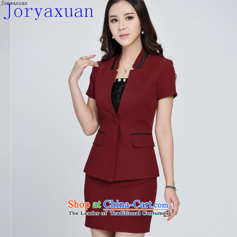 Deloitte Touche Tohmatsu trade shop in spring and autumn 2015 new career kit skirt short-sleeved video thin OL is fitted to suit the white-collar work black S Cheuk-yan xuan ya (joryaxuan) , , , shopping on the Internet