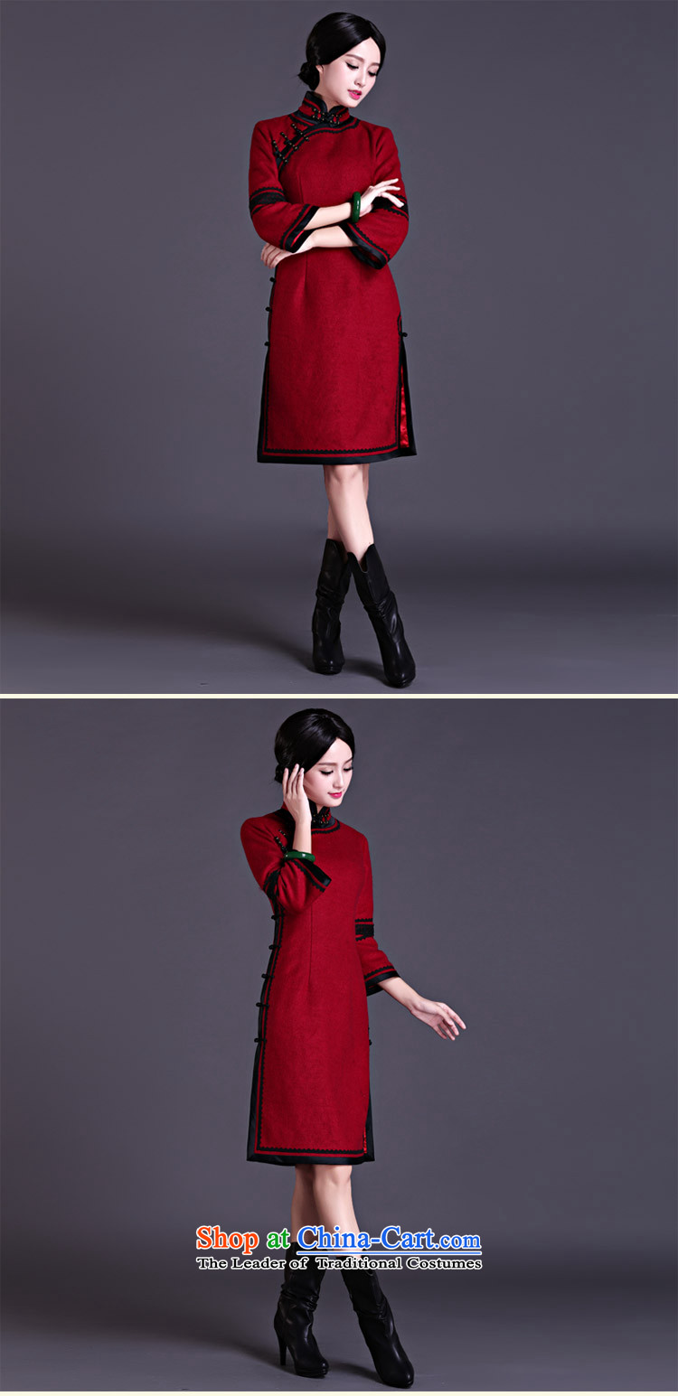 China Ethnic classic 2015 winter clothing qipao daily improved 7 cuff qipao skirt Ms. so gross daily maximum number of nostalgia for the deep red L picture, prices, brand platters! The elections are supplied in the national character of distribution, so action, buy now enjoy more preferential! As soon as possible.