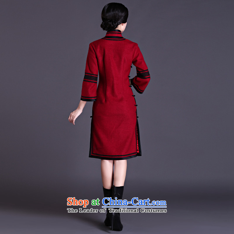 China Ethnic classic 2015 winter clothing qipao daily improved 7 cuff qipao skirt Ms. so gross daily maximum number of nostalgia for the deep red , L, China Ethnic Classic (HUAZUJINGDIAN) , , , shopping on the Internet