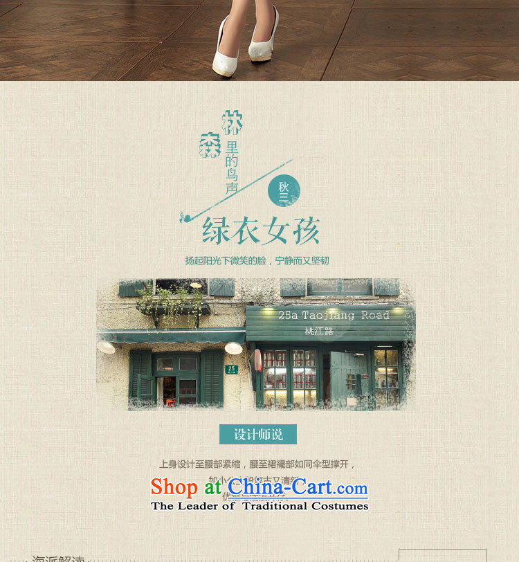 A Pinwheel Without Wind Yue Autumn Yat 7 cuff dresses autumn 2015 new product literature and art nouveau improved grid cheongsam dress navy M picture, prices, brand platters! The elections are supplied in the national character of distribution, so action, buy now enjoy more preferential! As soon as possible.