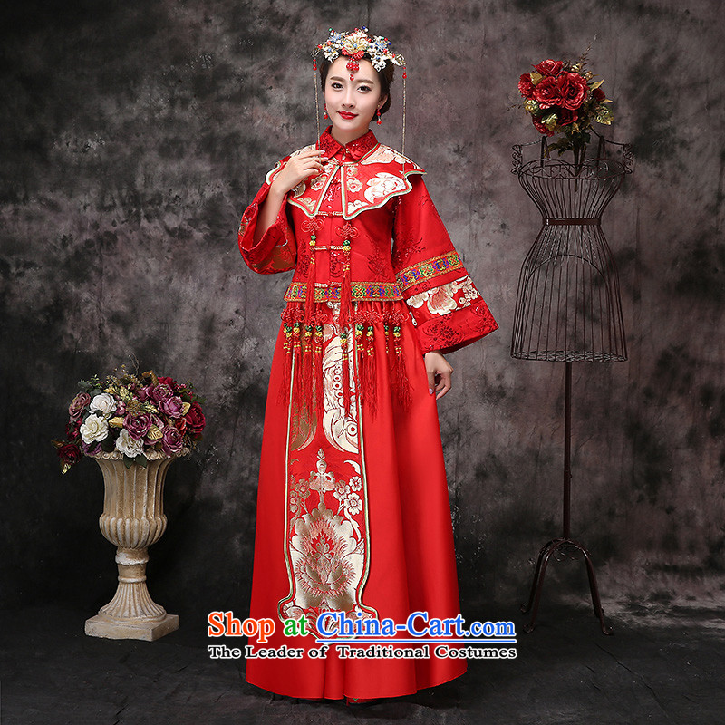 Sau Wo Service bridal dresses Chinese wedding dress autumn 2015 new bows to sepia cheongsam dress longfeng use red , L, hundreds of Ming products , , , shopping on the Internet