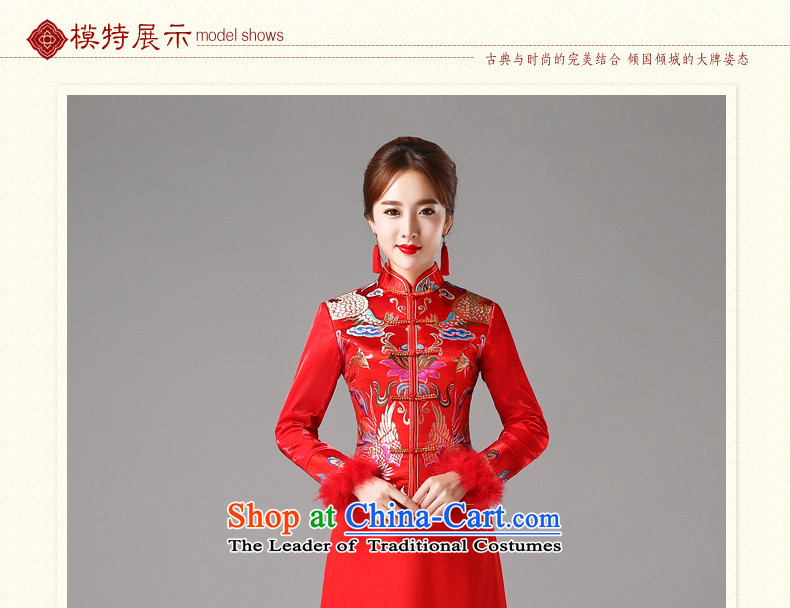 Marriages cheongsam dress tslyzm wedding services retro 2015 Chinese bows new autumn and winter long-sleeved autumn long) Red S picture, prices, brand platters! The elections are supplied in the national character of distribution, so action, buy now enjoy more preferential! As soon as possible.