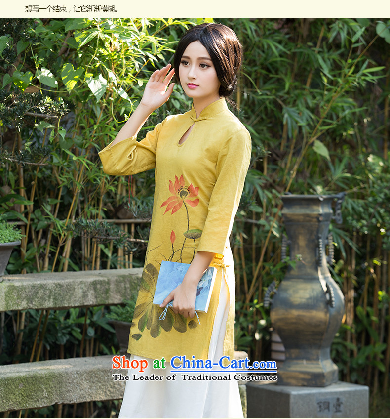 Chinese classic 2015 Autumn load side long-sleeved long cotton linen daily fashion improved cheongsam dress retro arts female suit L picture, prices, brand platters! The elections are supplied in the national character of distribution, so action, buy now enjoy more preferential! As soon as possible.