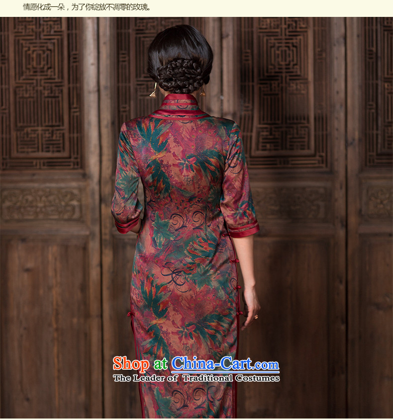 Chinese Classic autumn stylish improvements Serb daily silk yarn in the cloud of incense sleeve length of Qipao Chinese antique dresses suit - 15 days pre-sale prices, pictures, M brand platters! The elections are supplied in the national character of distribution, so action, buy now enjoy more preferential! As soon as possible.