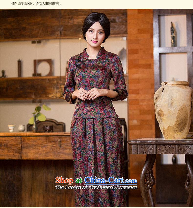China Ethnic classic silk Heung-cloud Tang dynasty yarn Han-qipao T-shirt, Spring and Autumn Chinese Women's improved replacing kit shirt + skirts M picture, prices, brand platters! The elections are supplied in the national character of distribution, so action, buy now enjoy more preferential! As soon as possible.