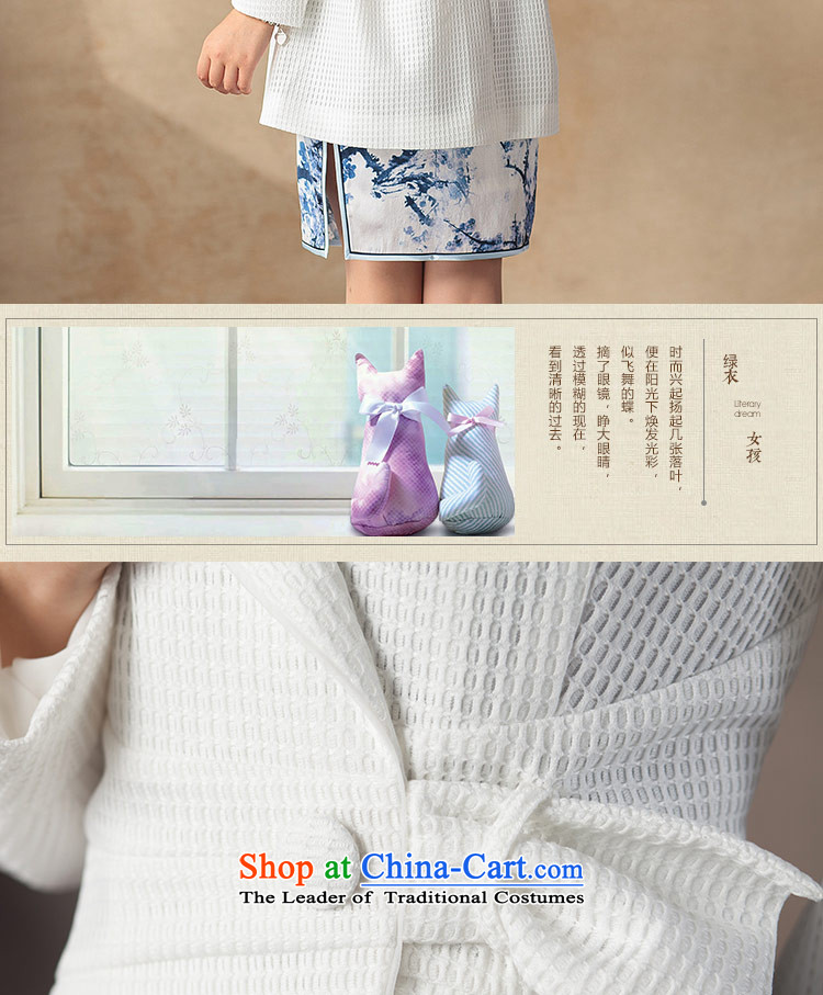 A Pinwheel Without Wind Yat Jade 2015 new products in the retro waist ethnic improved long long-sleeved Ms. Qiu jackets fine white M picture, prices, brand platters! The elections are supplied in the national character of distribution, so action, buy now enjoy more preferential! As soon as possible.
