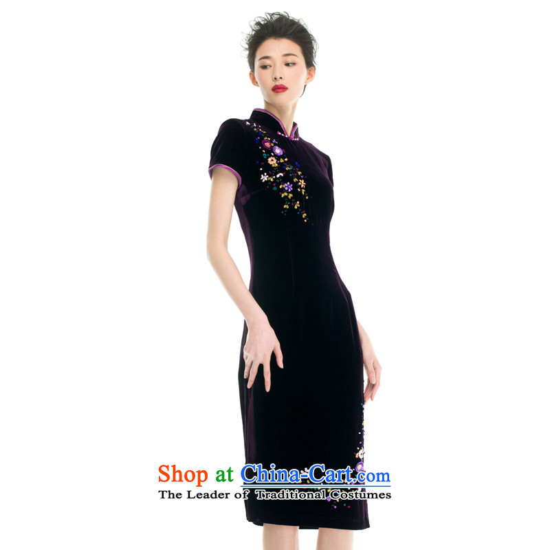 Wood, an improved qipao mother really fall inside the new 2015 dress retro national wind long cheongsam dress 43209 16 deep purple Xxl(c), wood really a , , , shopping on the Internet