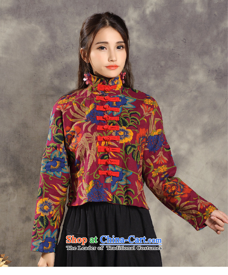 The Black Butterfly autumn and winter new ethnic women cotton linen yarn-dyed jacquard tray snap Chinese Antique Tang Jacket coat of female red XL Photo, prices, brand platters! The elections are supplied in the national character of distribution, so action, buy now enjoy more preferential! As soon as possible.