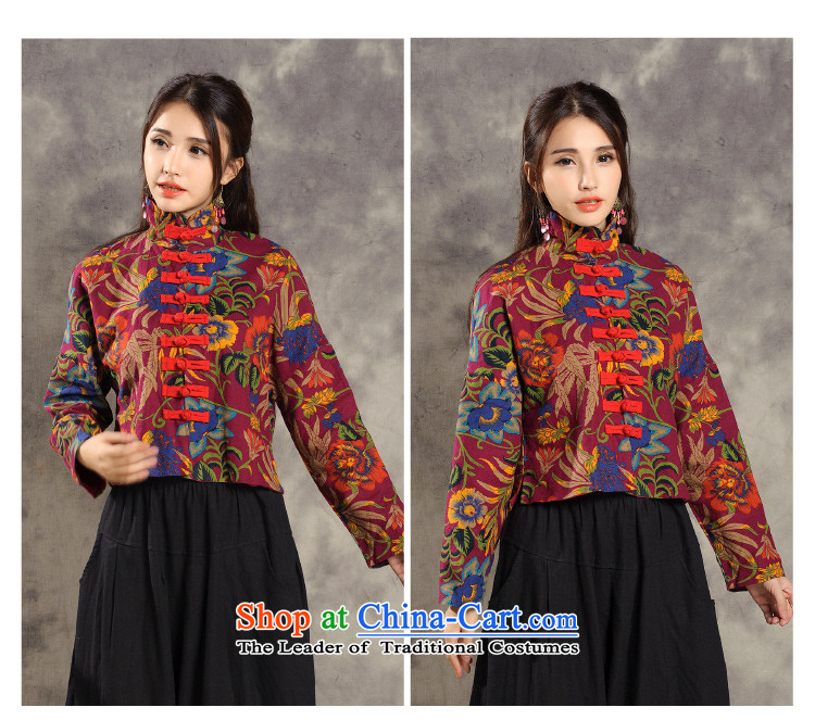 The Black Butterfly autumn and winter new ethnic women cotton linen yarn-dyed jacquard tray snap Chinese Antique Tang Jacket coat of female red XL Photo, prices, brand platters! The elections are supplied in the national character of distribution, so action, buy now enjoy more preferential! As soon as possible.