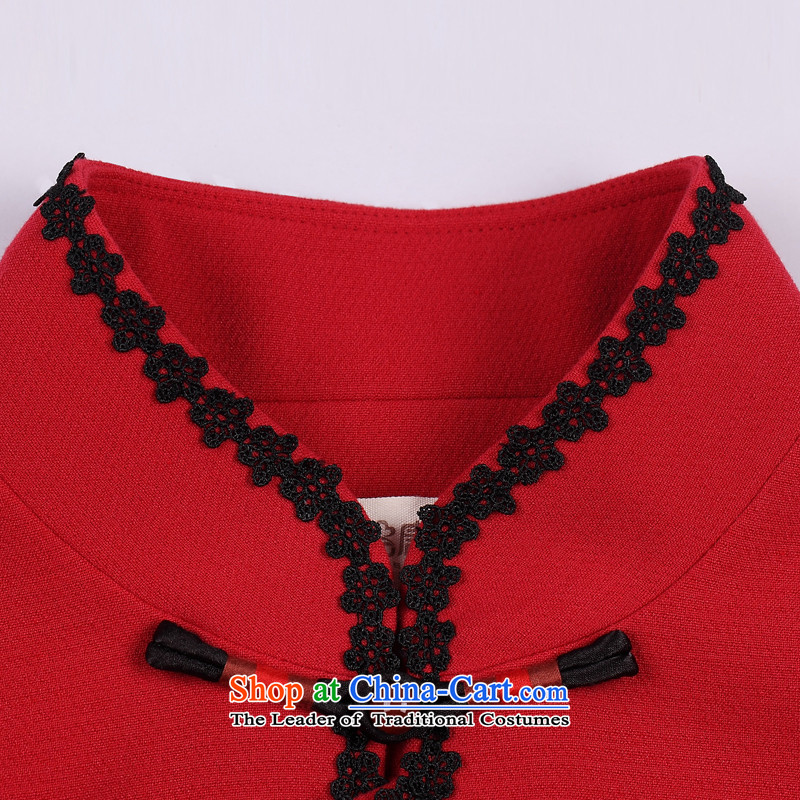 No. of Ramadan Tang Dynasty Ms. Tang Chiu-loaded Han-improved China wind long-sleeved shirt qipao retro red S products Tang Ramadan , , , shopping on the Internet