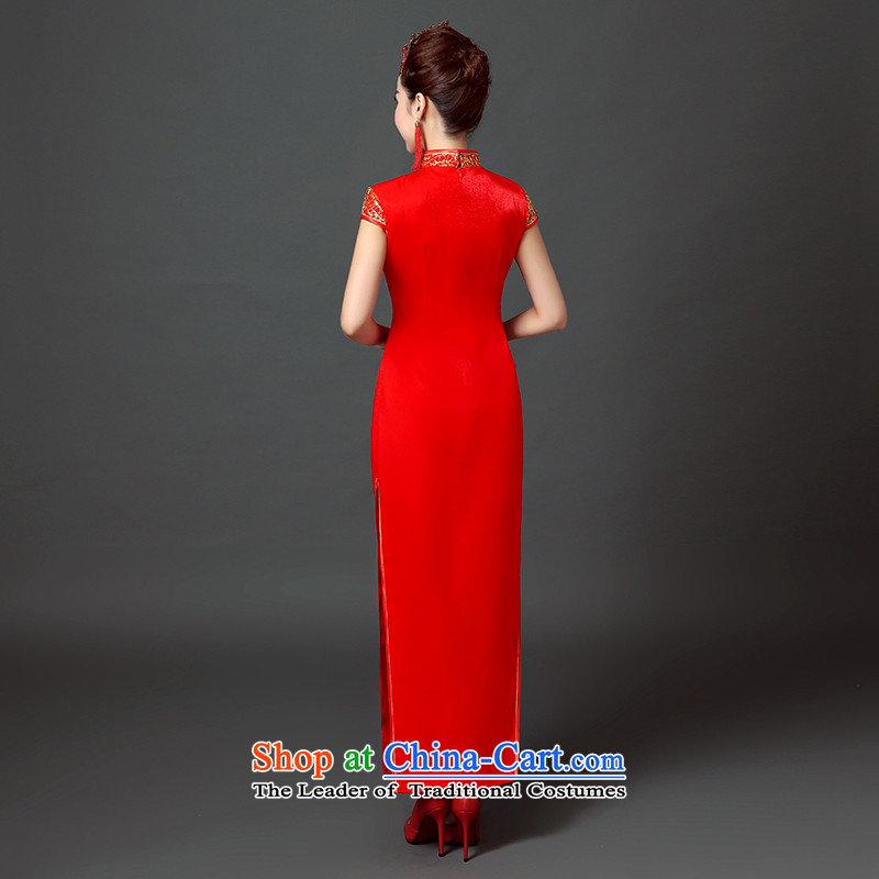 Rain Coat 2015 autumn is the new Chinese bows services marriages long dress code video thin beauty large red qipao QP551 RED XL, rain is yi , , , shopping on the Internet