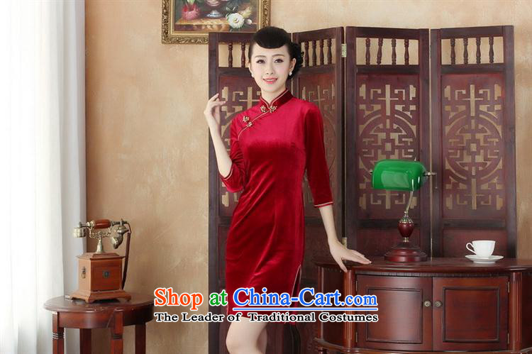 September Girl Store * scouring pads solid color qipao retro style, long-sleeved spring mother qipao skirt SRZX0006 L picture, prices, brand platters! The elections are supplied in the national character of distribution, so action, buy now enjoy more preferential! As soon as possible.