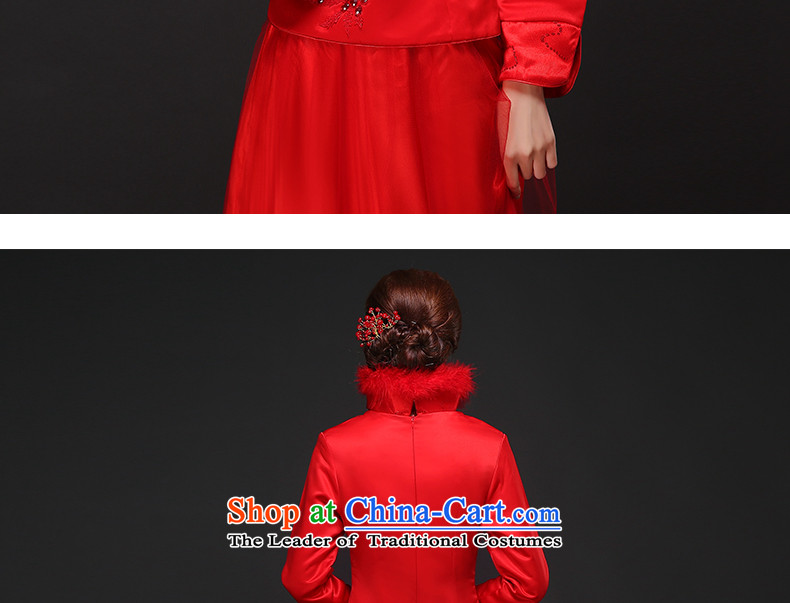 Jacob Chan marriage cheongsam dress improved Su Wo Long autumn and winter clothing 2015 new graphics thin long-sleeved bride Chinese Dress Red XL Photo, prices, brand platters! The elections are supplied in the national character of distribution, so action, buy now enjoy more preferential! As soon as possible.