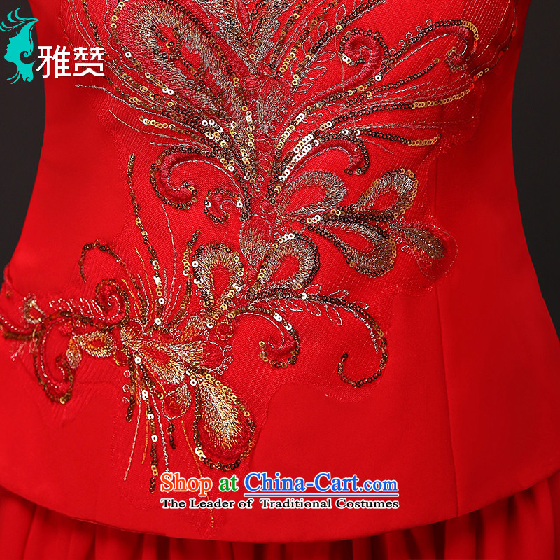 Jacob Chan bridal dresses bows to marry Chinese dress of autumn and winter long-sleeved 2015 new embroidery wedding dress female Red Red XL, Jacob Chan (YAZAN) , , , shopping on the Internet