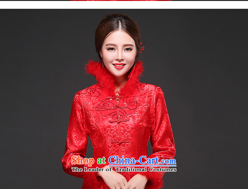 Jacob Chan bride cheongsam dress long-sleeved clothing short of bows autumn and winter 2015 New Sau San thick Chinese wedding dress red XL Photo, prices, brand platters! The elections are supplied in the national character of distribution, so action, buy now enjoy more preferential! As soon as possible.
