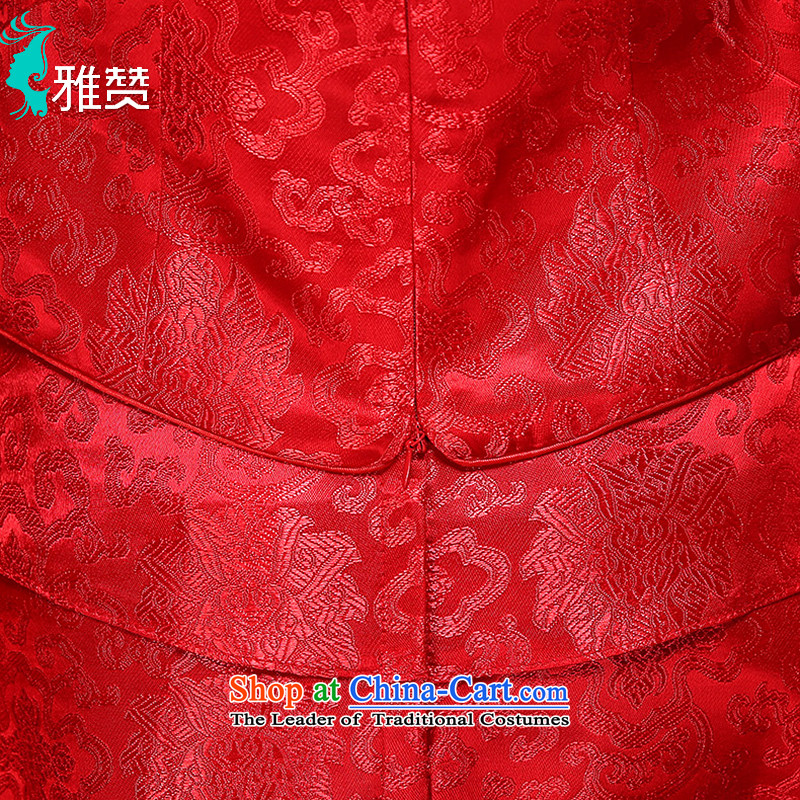 Jacob Chan bride cheongsam dress long-sleeved clothing short of bows autumn and winter 2015 New Sau San thick Chinese wedding dress red XL, Jacob Chan (YAZAN) , , , shopping on the Internet