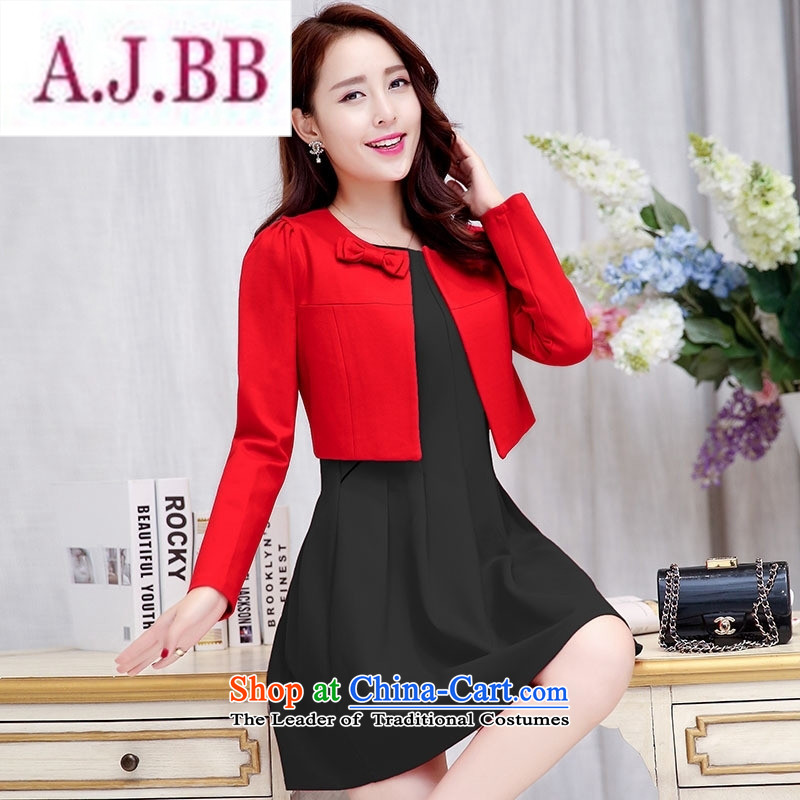 Ms Rebecca Pun stylish shops 2015 autumn and winter new marriages clothes back to door onto bows to dress two kits dresses and black and red XL,A.J.BB,,, Sau San shopping on the Internet
