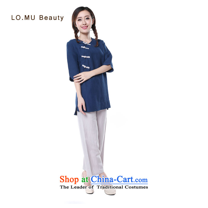Tang dynasty women ladies pants cotton linen pants and large relaxd casual pants linen pants and a solid color ww961 XL XL ,LO.MU beauty,,, shopping on the Internet