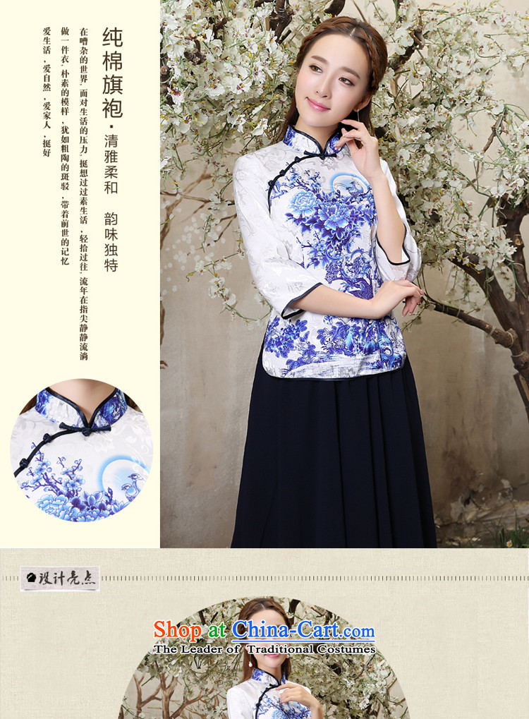 The pro-am cotton Linen Dress Shirt qipao new summer and fall of 2015, replacing the daily retro improved stylish cotton dress in sleeved shirt + Love composite silk skirt 60 cm M picture, prices, brand platters! The elections are supplied in the national character of distribution, so action, buy now enjoy more preferential! As soon as possible.