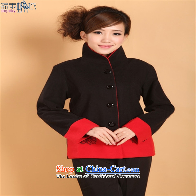 September Girl Store * qipao Tang blouses workwear national costumes Chinese clothing costumes. Gray , L, blue rain butterfly according to , , , shopping on the Internet