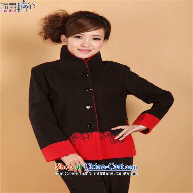September Girl Store * qipao Tang blouses workwear national costumes Chinese clothing costumes. Gray , L, blue rain butterfly according to , , , shopping on the Internet
