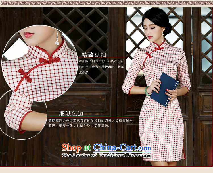 Yuan of the red autumn 2015 replacing qipao printing improved retro style qipao skirt in new cuff cheongsam dress SZ3G015 Ms. latticed wooden lattices S picture, prices, brand platters! The elections are supplied in the national character of distribution, so action, buy now enjoy more preferential! As soon as possible.