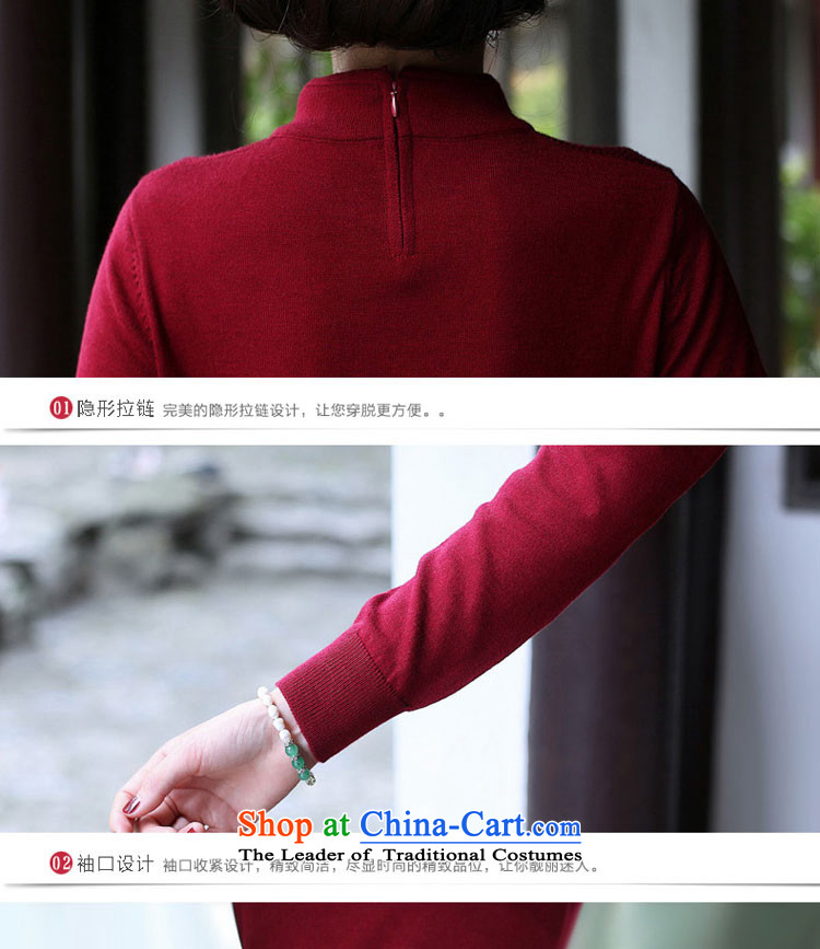 2015 Fall/Winter Collections cheongsam dress Stylish retro new improved day-to-day long-sleeved shirt woolen knitted dresses women Sau San Black M picture, prices, brand platters! The elections are supplied in the national character of distribution, so action, buy now enjoy more preferential! As soon as possible.