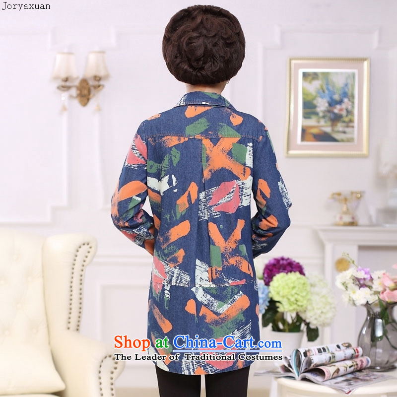 Web soft trappings of older women in the autumn of 2015, the Korean version of the new color plane collision with mother cowboy long-sleeved shirt and women blue toner spent code , L-ya Xuan (joryaxuan) , , , shopping on the Internet