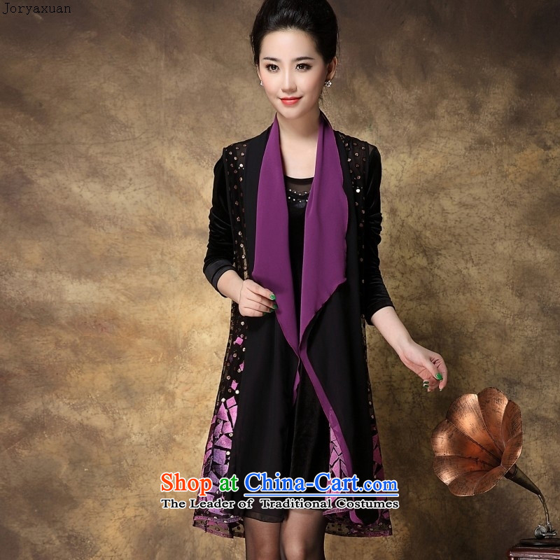 Web soft clothes for the new paragraph 2015 autumn large female retro embroidery two kits video thin atmospheric middle-aged moms with skirt Sau San Violet Grand Code 4XL gauze cuff,Cheuk-yan xuan ya (joryaxuan) , , , shopping on the Internet