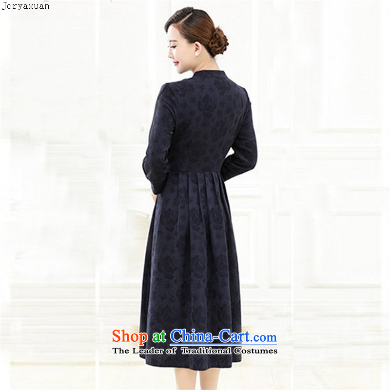 Web soft clothes new products autumn 2015 collar retro pattern in the folds of the Sau San large wind cotton linen dresses with mother female red XXXL, Cheuk-yan xuan ya (joryaxuan) , , , shopping on the Internet