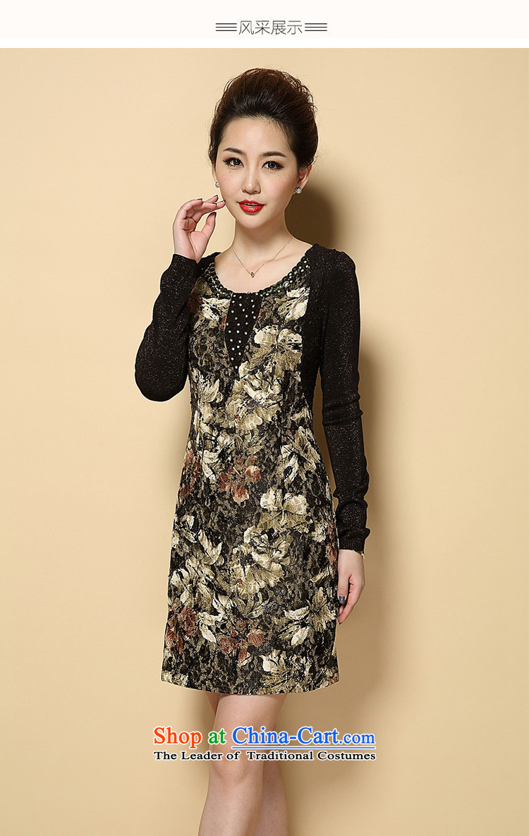 Web soft clothes with MOM 2015 autumn in the skirt of older women's round-neck collar Korea version of large wedding ceremony of long-sleeved Code Red Dress XXL picture, prices, brand platters! The elections are supplied in the national character of distribution, so action, buy now enjoy more preferential! As soon as possible.