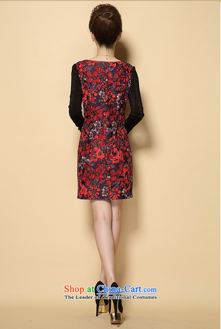 Web soft clothes with MOM 2015 autumn in the skirt of older women's round-neck collar Korea version of large wedding ceremony of long-sleeved Code Red Dress XXL picture, prices, brand platters! The elections are supplied in the national character of distribution, so action, buy now enjoy more preferential! As soon as possible.